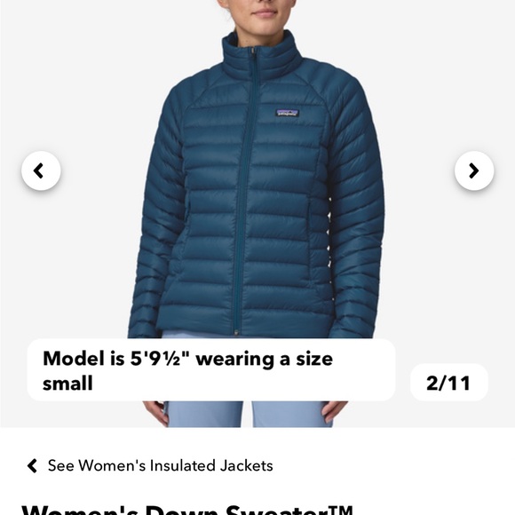 Patagonia Women’s Down Sweater XS Navy Blue - Picture 6 of 7